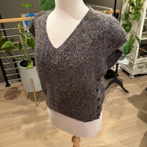 Vintage Women's V-Neck Sweater Vest - Browns